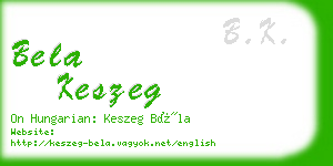 bela keszeg business card